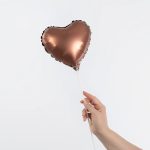 Шар с клапаном (10''/25 см) Мини-сердце, Шоколад, Сатин, 1 шт., 27270