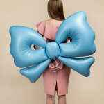 Шар (50''/127 см) Фигура, Бант, Голубой, Сатин, 1 шт. в уп., 27061P