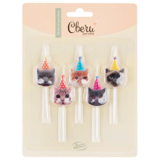 Набор свечей Фигура, Котики, 6 см, 5 шт. с держат., 629241