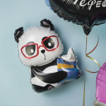 Шар с клапаном (17''/43 см) Мини-фигура, Маленькая панда с книжкой, 1 шт., 17280