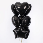 Шар (18''/46 см) Сердце, Черный, 1 шт., 201500N