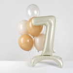 Шар (32''/81 см) Цифра на подставке, 7, Белый песок, 1 шт. в уп., 27517