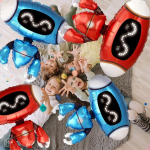 Шар (27''/69 см) Фигура, Робот, Синий, 1 шт., 901892A