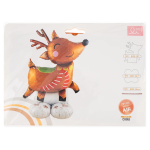 Шар 3D (37''/94 см) Фигура на подставке, Олень в красном шарфе, 1 шт. в уп., 24379