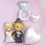 Шар (31''/79 см) Фигура, Кольцо с бриллиантом, Серебро, Голография, 1 шт. в уп., 35366H-P