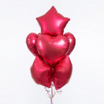 Шар (18''/46 см) Сердце, Красный, Сатин, 1 шт., 27593