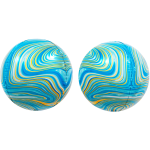 Шар 3D (24''/61 см) Сфера, Мраморная иллюзия, Голубой, Агат, 1 шт., 550572B