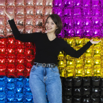 Фотозона из шаров 142*75 см. Золото, Металлик, 1 шт., 617740