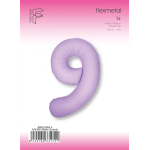 Шар (40''/102 см) Цифра, 9 Slim, Лаванда, Матовый, 1 шт. в уп., B901919MLA