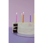 Свечи Радужный микс, Ассорти, 0,7*8 см, 12 шт. с держат., 620019