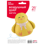 Шар (21''/53 см) Фигура, Цыпленок с бантиком, 1 шт. в уп., 27636P