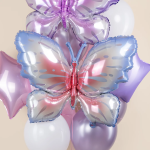 Шар (34''/86 см) Фигура, Воздушная бабочка, Голубой/Розовый, 1 шт. в уп., 26703