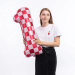 Шар (34''/86 см) Цифра, 1 Клеточки, Розовый/Фуше, 1 шт. в уп., 26641