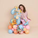 Шар с клапаном (17''/43 см) Мини-фигура, Цирк, Веселый тюлень, 5 шт. в уп. (цв.этик.), 26773S5