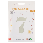 Шар (40''/102 см) Цифра, 7, Белый песок, Сатин, 1 шт. в уп., 27167