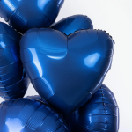 Шар (18''/46 см) Сердце, Темно-синий, Сатин, 1 шт., 201500SNB