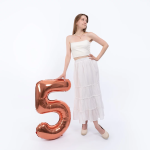 Шар (40''/102 см) Цифра, 5 Slim, Бронза, Металлик, 1 шт. в уп., B901915BZ