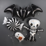 Шар (33''/84 см) Фигура, Скелет, Голография, 1 шт., 23708