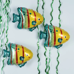 Шар с клапаном (13''/33 см) Мини-фигура, Яркая рыбка, 5 шт. в уп. (цв.этик.), 17050S5