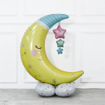 Шар 3D (50''/127 см) Фигура на подставке, Полумесяц и звезды, 1 шт. в уп., 19900
