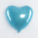 Шар (24''/61 см) Сердце, Голубой, Металлик, 1 шт., 27248
