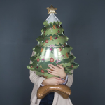 Шар 3D (31''/79 см) Фигура на подставке, Новогодняя елочка, Светло-зеленый, 1 шт., G70006