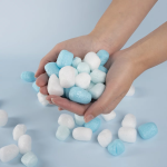 Шарики пенопласт, Маршмэллоу, Цветной микс, Голубой/Белый, Макарунс, 20-25 мм, 10 гр., 6233546