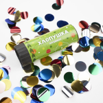 Хлопушка пружинная (4/10 см), Круги фольга, Ассорти, 1 шт., 8111B