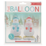 Шар 3D (47''/119 см) Фигура на подставке, Снеговик в голубом шарфе, 1 шт. в уп., 24374