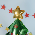 Шар 3D (32''/81 см) Фигура на подставке, Новогодняя елочка, Ярко-зеленый, 1 шт., 25318