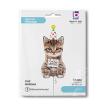 Шар (36''/91 см) Фигура, Котенок в колпаке, 1 шт. в уп., 25122-P