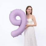 Шар (40''/102 см) Цифра, 9 Slim, Лаванда, Матовый, 1 шт. в уп., B901919MLA