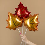 Шар с клапаном (14''/36 см) Мини-фигура, Кленовый лист, Красный, 1 шт., 24018