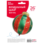 Шар (26''/66 см) Фигура, Новогодний шар, Красный/Зеленый, 1 шт. в уп., 23182P