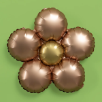 Шар (18''/46 см) Цветок, Ромашка (надув воздухом), Розовое Золото, Сатин, 1 шт. в уп., 23950P