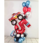 Шар (30''/76 см) Фигура, С Днем Рождения, Пикап Монстр-Трак, Красный, 1 шт., 15495