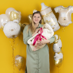 Шар (23''/58 см) Фигура, Боди для малыша, Ванильное золото, 1 шт. в уп., 23533