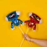 Шар (13''/33 см) Мини-фигура, Робот, Красный, 1 шт., 902892R