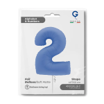 Шар (40''/102 см) Цифра, 2, Голубой Лотос, Матовый, 1 шт. в уп., 400200MLUB-P