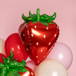 Шар 3D (28''/71 см) Фигура, Клубника, Красный, 1 шт. в уп., 26429