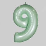 Шар (40''/102 см) Цифра, 9, Мятный, Макарунс, 1 шт., 901769PM