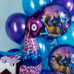 Шар (30''/76 см) Фигура, Лама с припасами, Сиреневый, 1 шт., 25057