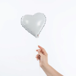 Шар с клапаном (10''/25 см) Мини-сердце, Белый, 1 шт., 27241