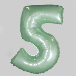 Шар (40''/102 см) Цифра, 5, Мятный, Макарунс, 1 шт., 901765PM