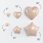 Шар (18''/46 см) Сердце, Карамель, Сатин, 1 шт., 23429