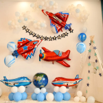 Шар (39''/99 см) Фигура, Самолет, Пассажирский лайнер, Синий, 1 шт., 901661A