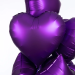 Шар (18''/46 см) Сердце, Фиолетовый, Сатин, 1 шт., 27591