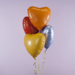 Шар (18''/46 см) Сердце, Горчичный, Сатин, 1 шт., 180000MMU