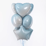 Шар (32''/81 см) Сердце, Голубой, Градиент, 1 шт., 206500BGA