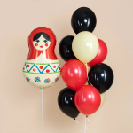 Шар (31''/79 см) Фигура, Матрешка Русский узор, 1 шт. в уп., 943128